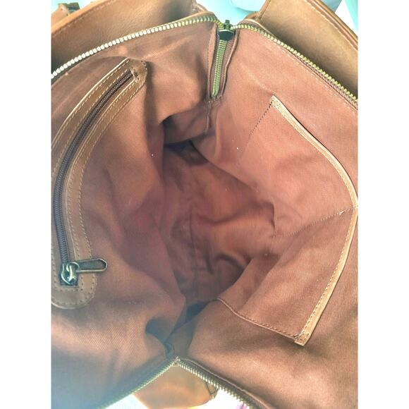 Leather Tote Bag Woven Brown Vintage Gorgeous Patina Excellent Condition - Picture 8 of 16